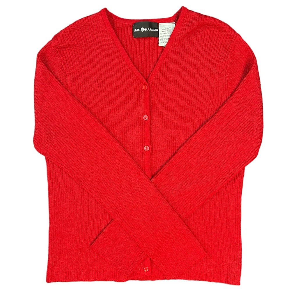 Sag Harbor Red Cardigan